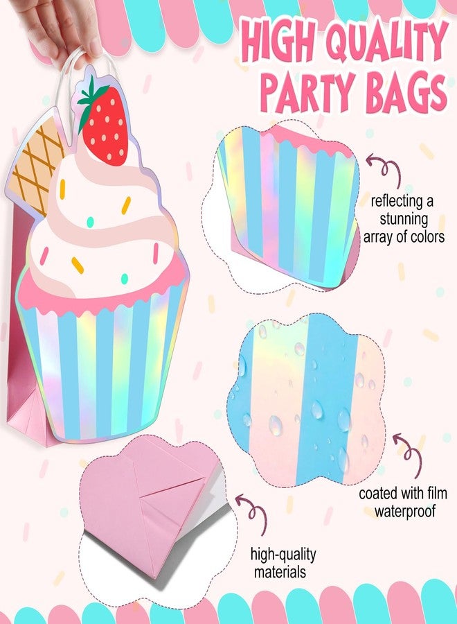 Tosstuki 24 Pack Ice Cream Cupcake Party Favors Small Cupcake Gift Bags Birthday Gift Goodie Bags for Ice Cream Party Decorations Sweet Dessert Supplies Baby Shower - Image 4